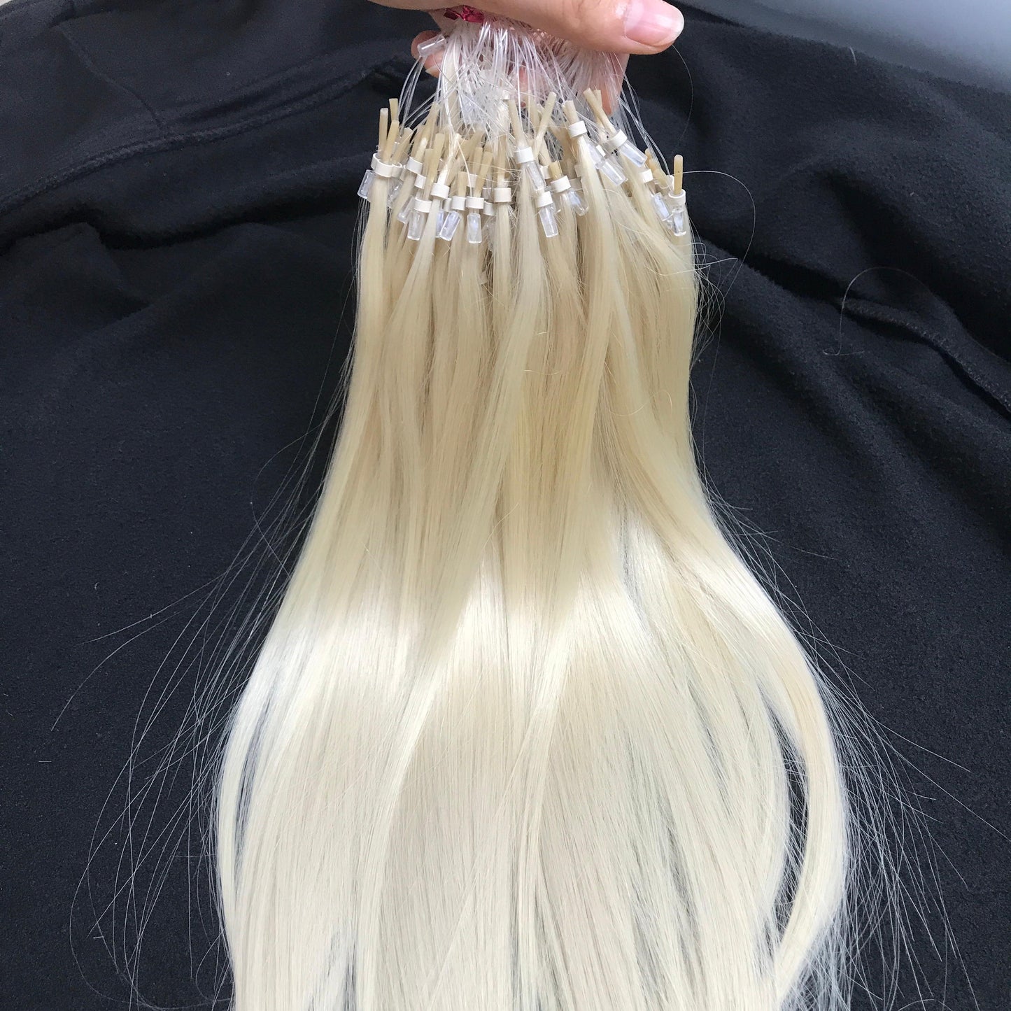 Micro Ring Hair Extensions #Pla White Color Virgin Vietnamese Hair Luxury Quality