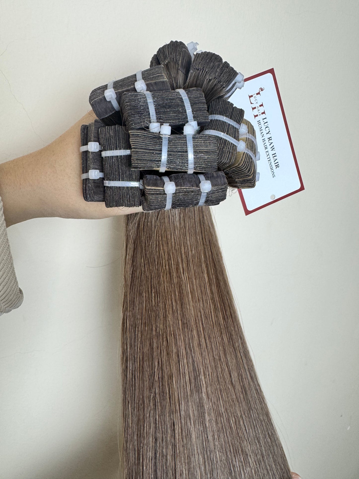 Regular Tape Extensions #4 Color 55 Cm Natural Straight Raw Vietnamese Double Drawn Human Hair High Quality