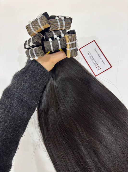 Tape In Extensions #1B Natural Straight Human Hair Premium Standard Vietnamese Raw Hair Luxury Quality