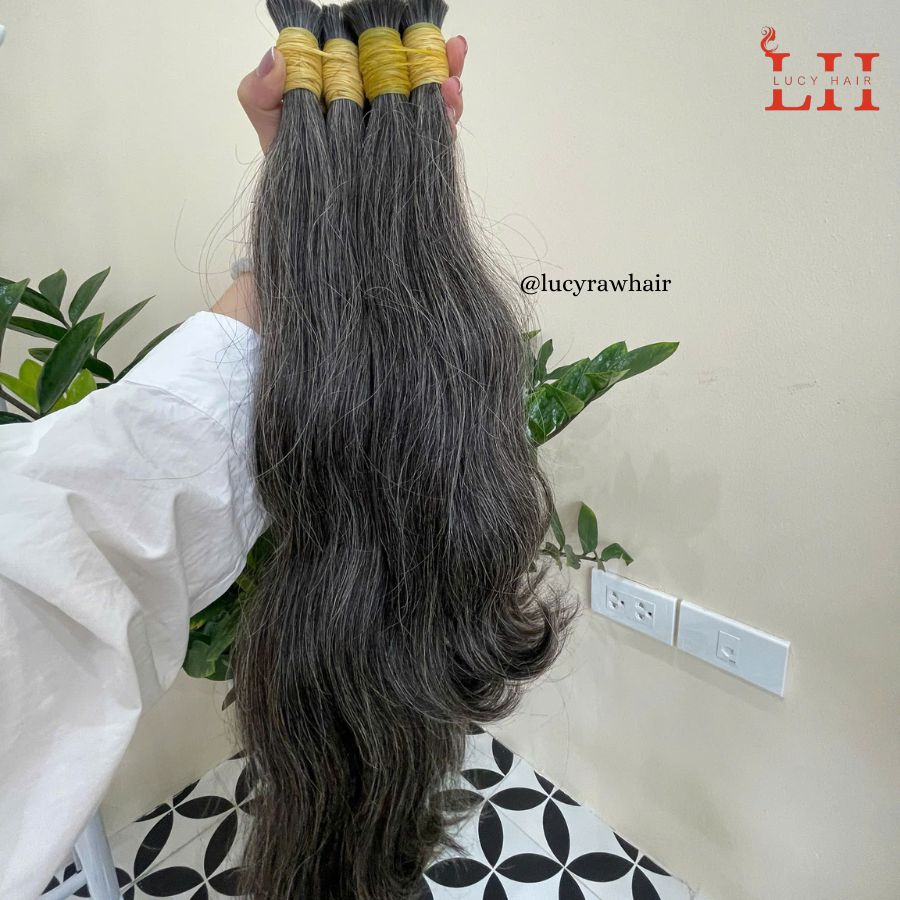 Natural Grey Human Hair Bundles Wholesale Price Low MOQ