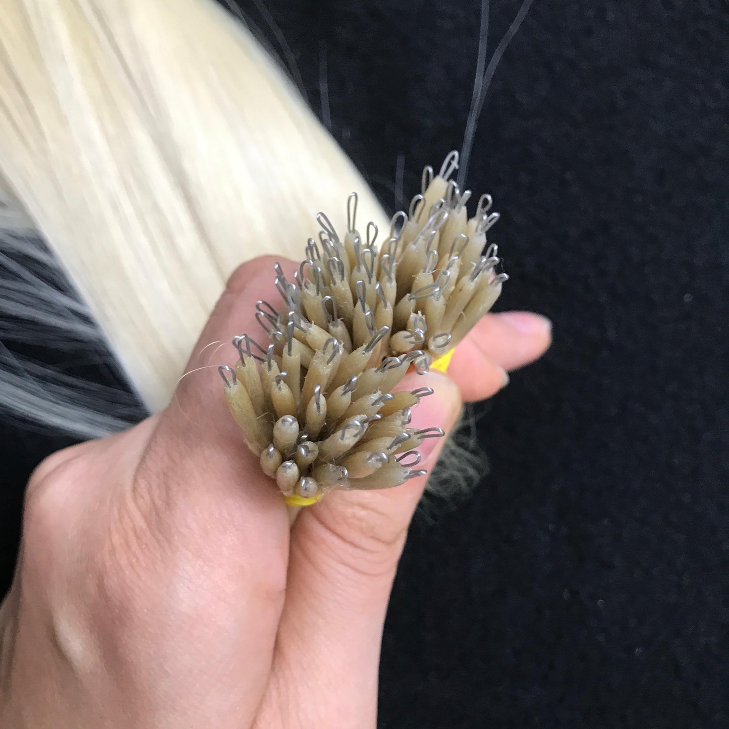 Nano Tip Human Hair Extensions #Pla White Color Virgin Vietnamese Double Drawn Hair Good Price
