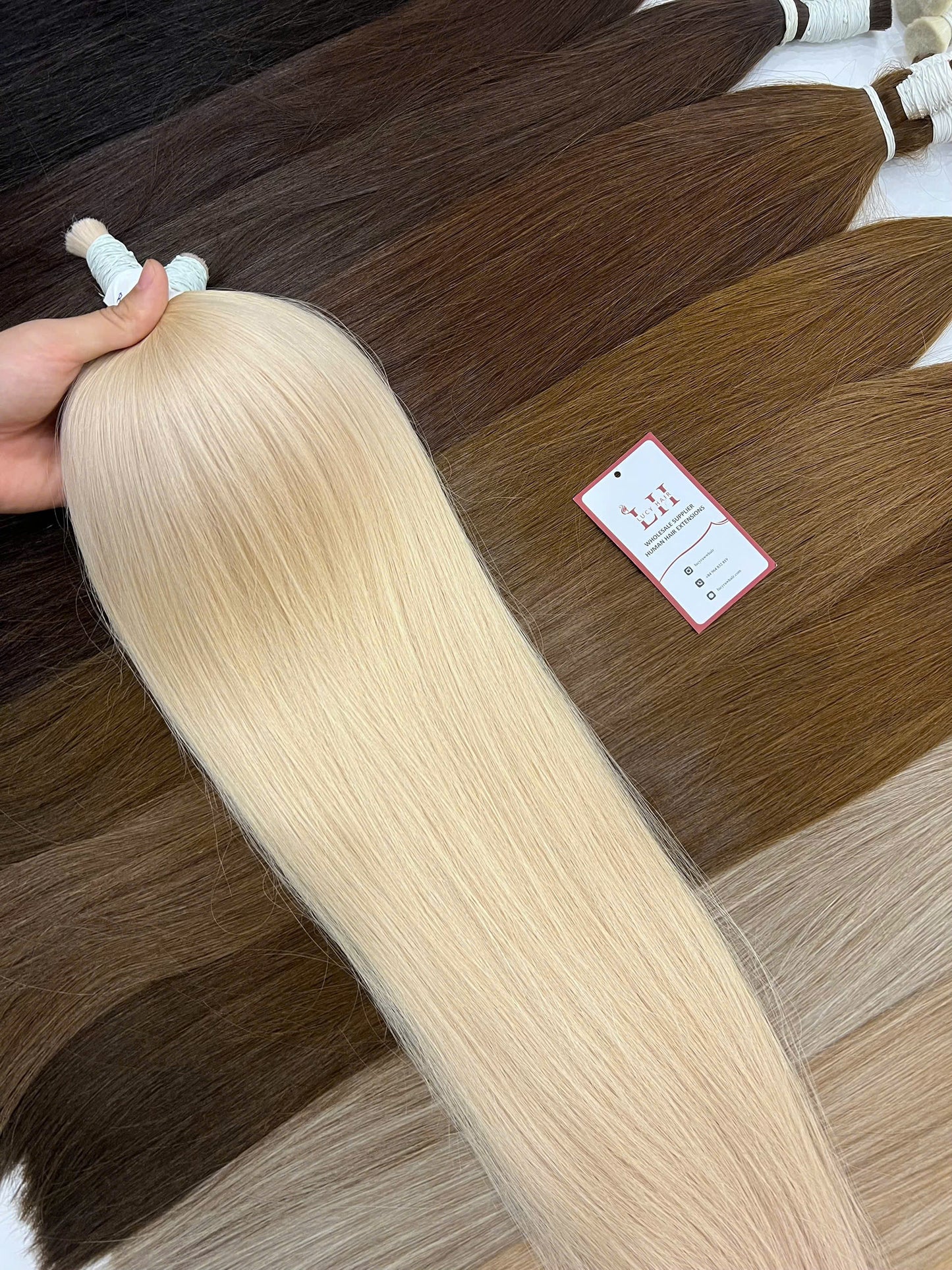 Buy Hair Wholesale In Bulk Good Price Natural Straight Hair Bulk #24 Color 100% Vietnamese Raw Hair Bulk