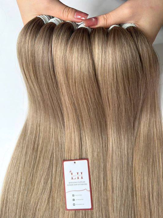 Natural Straight Bulk Hair Ombre #2 color mix #18/60 color Vietnamese Raw Virgin Human Hair Extensions Bulk