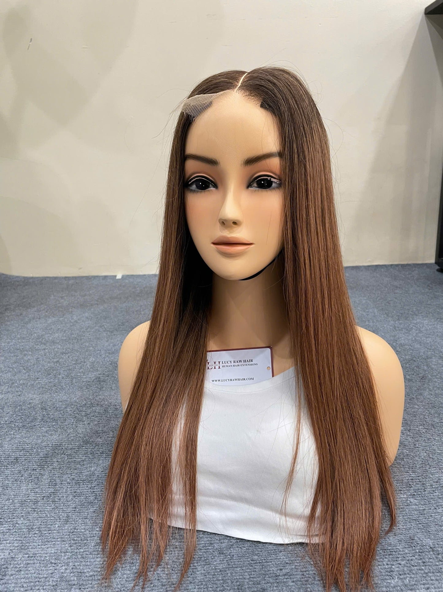 16 Inch Hair Luxury Quality Lace Closure Wigs Ombre Color Natural Straight Straight New Collection 2025