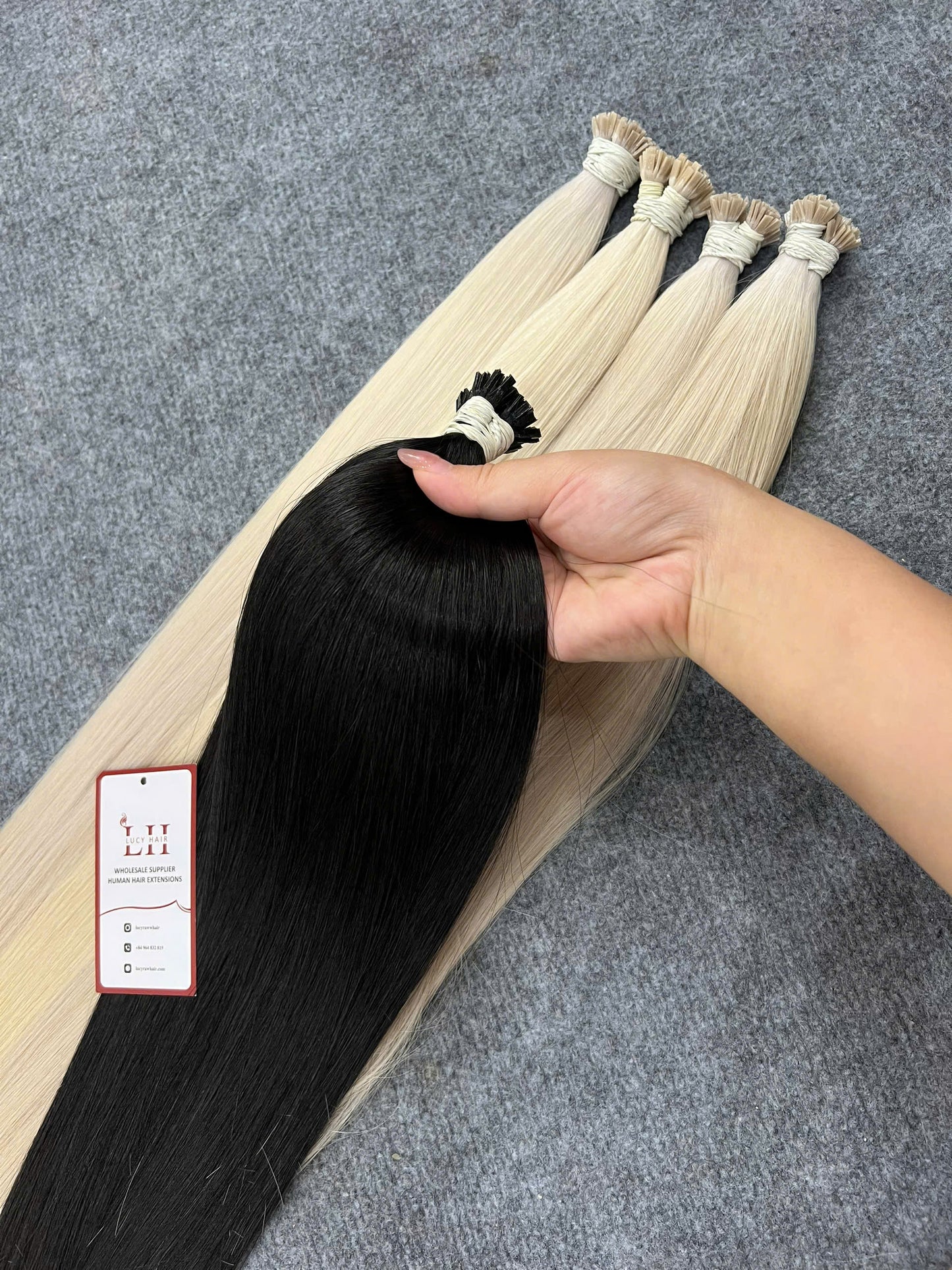 Flat Keratin Hair Extensions Natural Color Vietnamese Virgin Hair For Bleaching Best Seller
