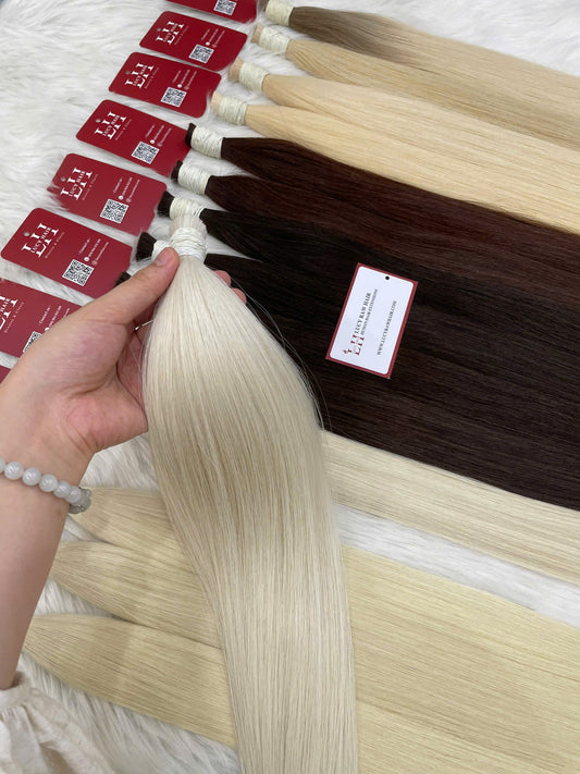Wholesale Bulk Hair #Pla Color 60cm Natural Straight Human Hair 100% Vietnamese