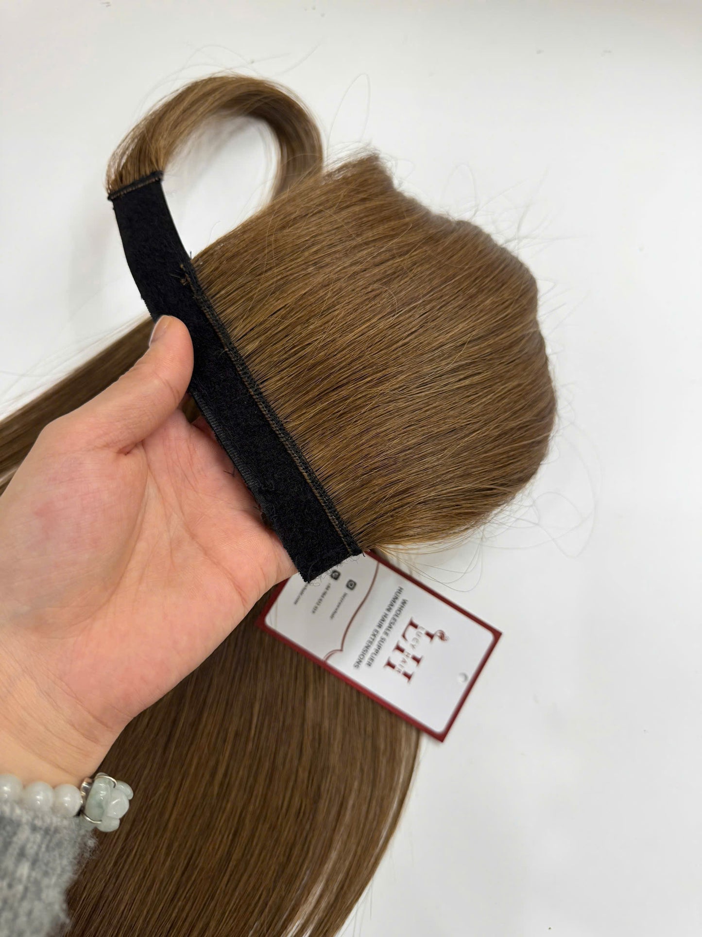 Vietnamese Human Hair Ponytail Extensions #6 color Natural Straight