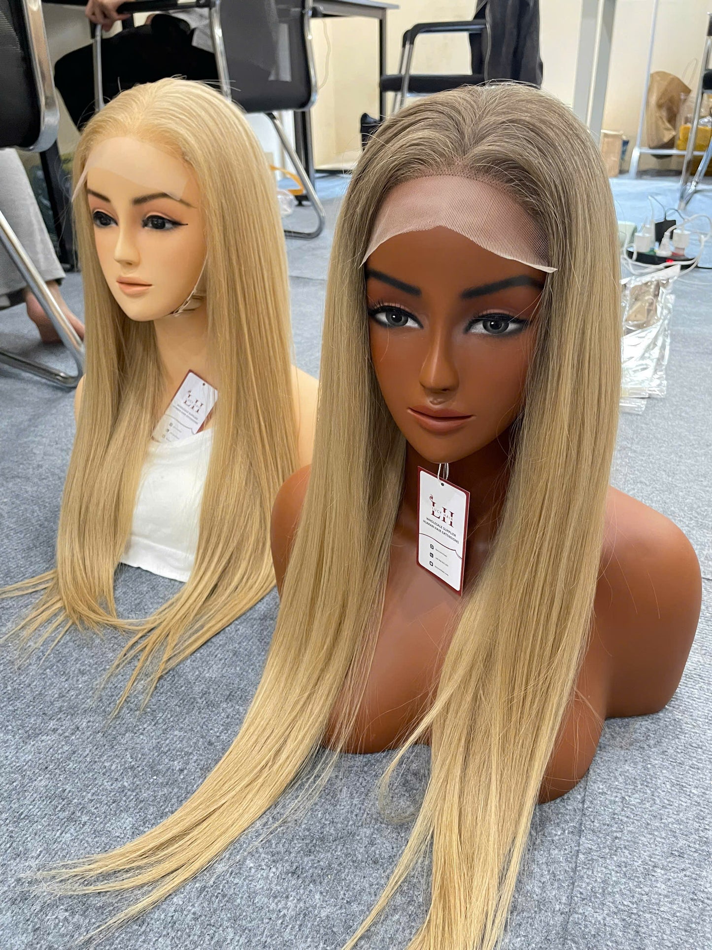 Natural Straight 4x4 Closure Wig Ombre Colored 18 Inches Hot Selling 100% Raw Hair