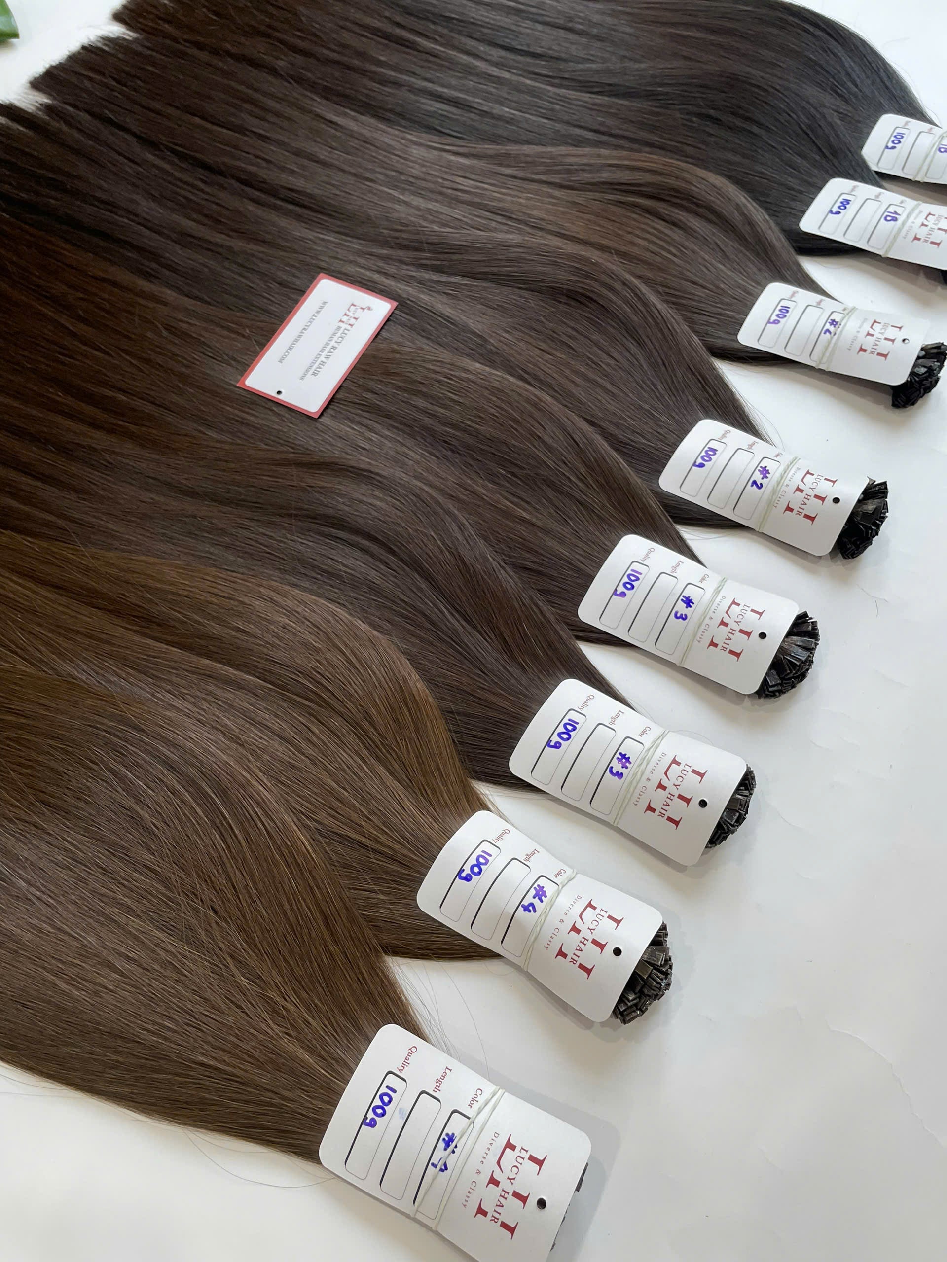 Flat-Tip Beaded Hair Extensions Hot Color #2 Color Super Premium Vietnamese Raw Hair