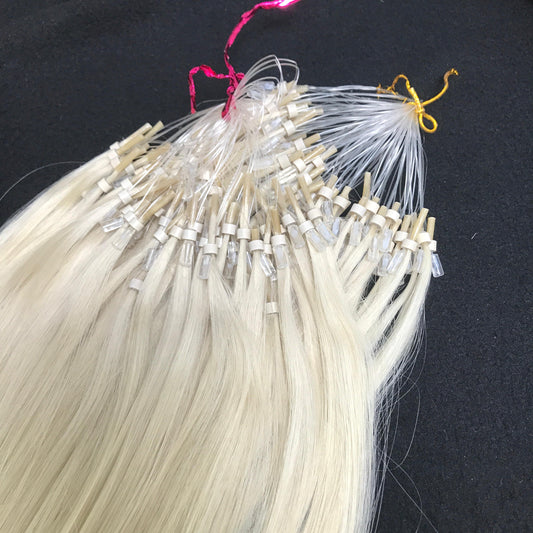 Micro Ring Hair Extensions #Pla White Color Virgin Vietnamese Hair Luxury Quality