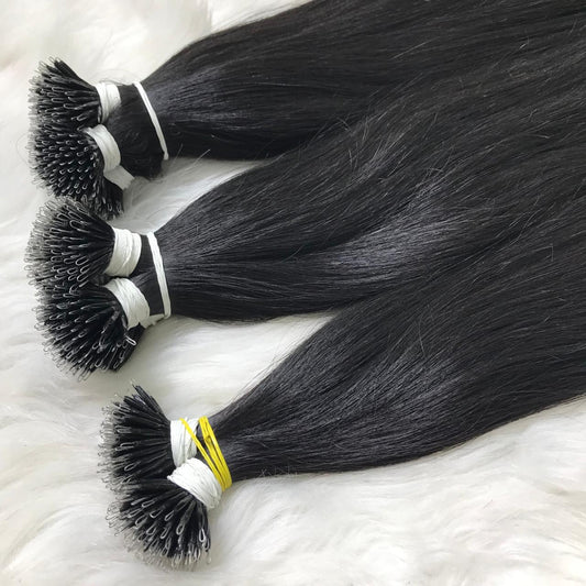 Nano Ring Hair Extensions Natural Texture 100% Human Hair Vietnam Amazing Quality