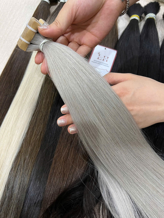 Tape In Extensions #70 Color Double Drawn Vietnamese Raw Virgin Hair High Quality