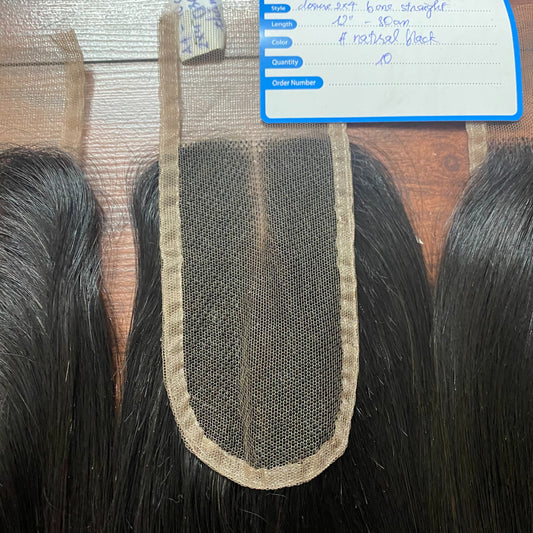 Lace Closure 2x4 Transparent Lace Small knots 100% Vietnamese human hair