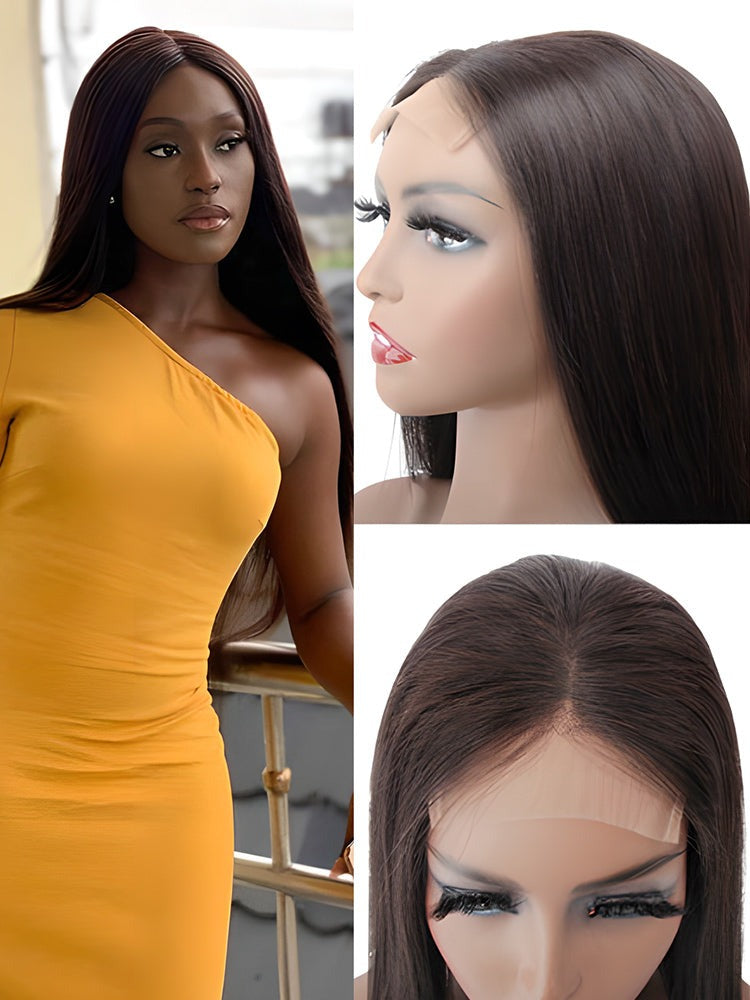 HD Swiss Lace Straight Human Hair Lace Front Wigs 4x4