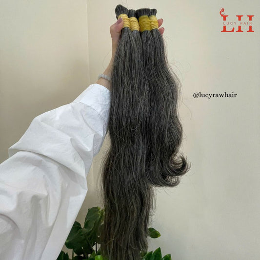 Natural Grey Human Hair Bundles Wholesale Price Low MOQ