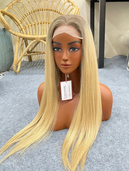 Natural Straight 4x4 Closure Wig Ombre Colored 18 Inches Hot Selling 100% Raw Hair