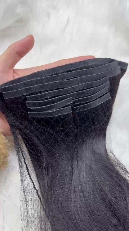 Seamless Human Hair Clip In Extensions #Jet Black Color Vietnamese Human Hair Extensions High Quality