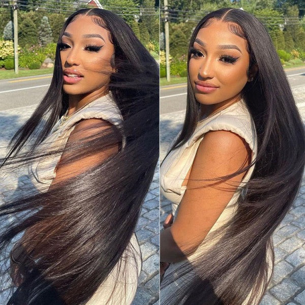 HD Swiss Lace Straight Human Hair Lace Front Wigs 4x4