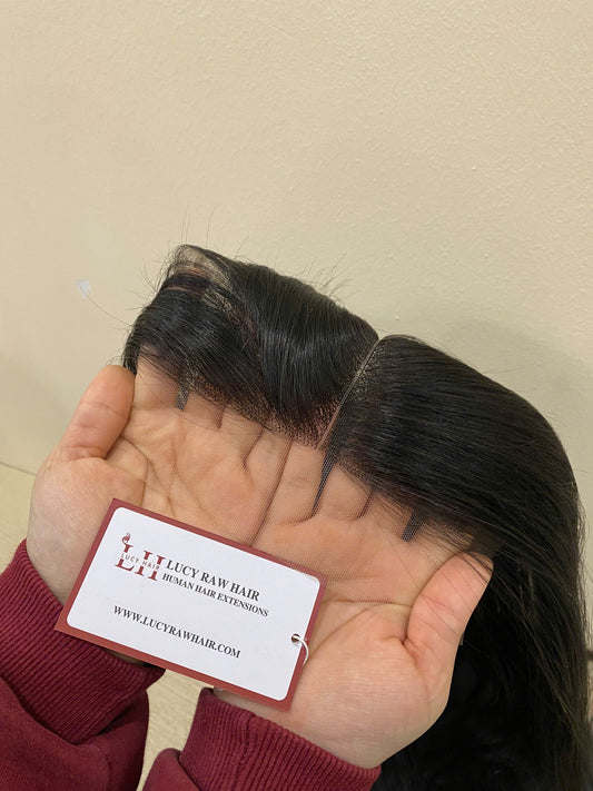 6X6 HD Lace Closure #1B Color Natural Straight Human Hair 100% Vietnamese Raw Hair