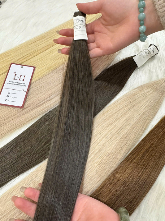 Wholesale Bulk Hair #3 Color Natural Straight Human Hair 100% Vietnamese Cuticle Aligned Hair Bulk