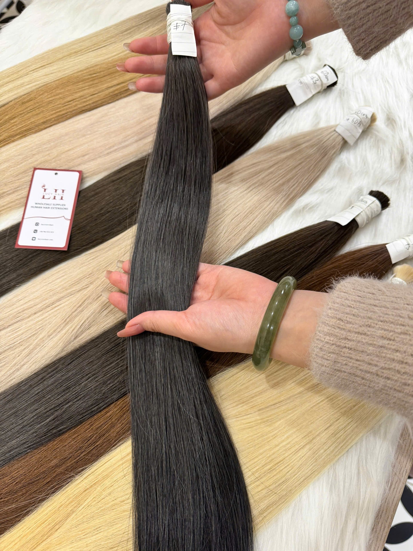 Vietnamese Hair For Sale In Bulk Super Quality Straight Human Hair Bulk Extensions #7 Color