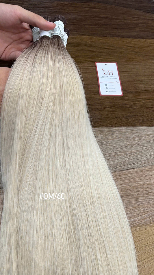 Bulk Hair Wholesale Best Price Vietnamese Raw Human Hair Bulk #2 mix #60 Color Double Drawn Hair