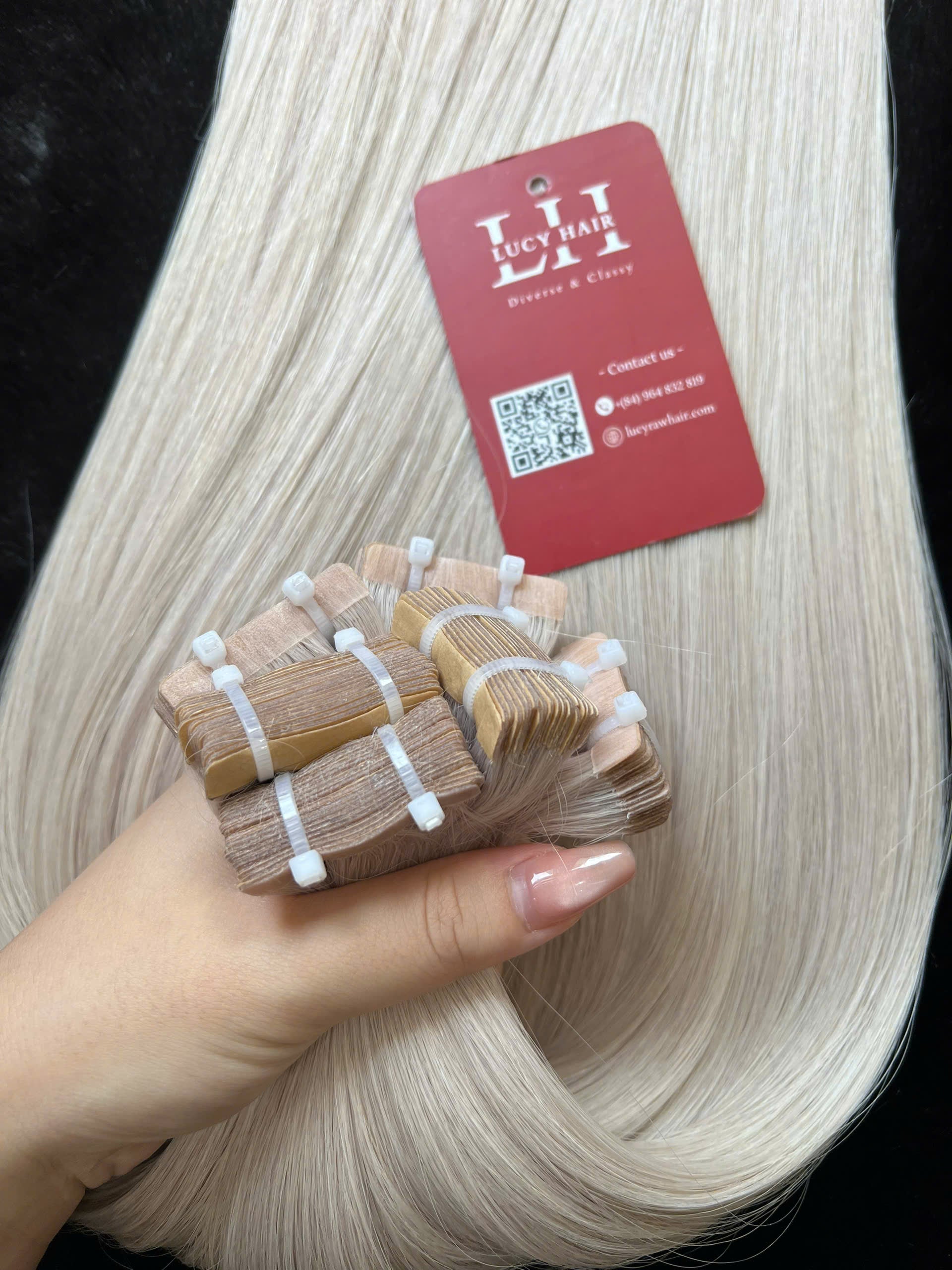 Regular Tape In Extensions Natural Straight #60A Color Raw Vietnamese Double Drawn Human Hair High Quality