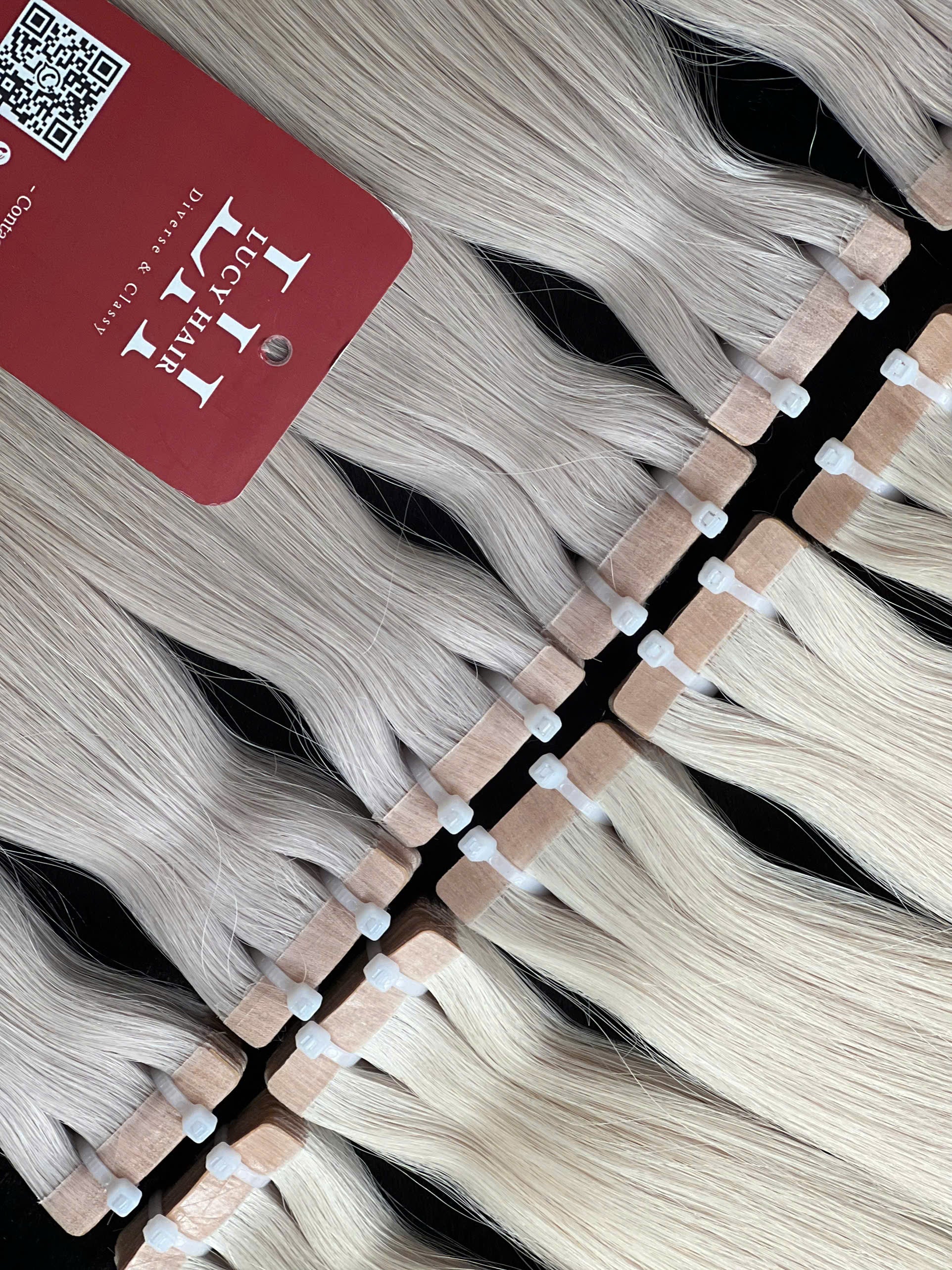 Regular Tape In Extensions Natural Straight #60A Color Raw Vietnamese Double Drawn Human Hair High Quality