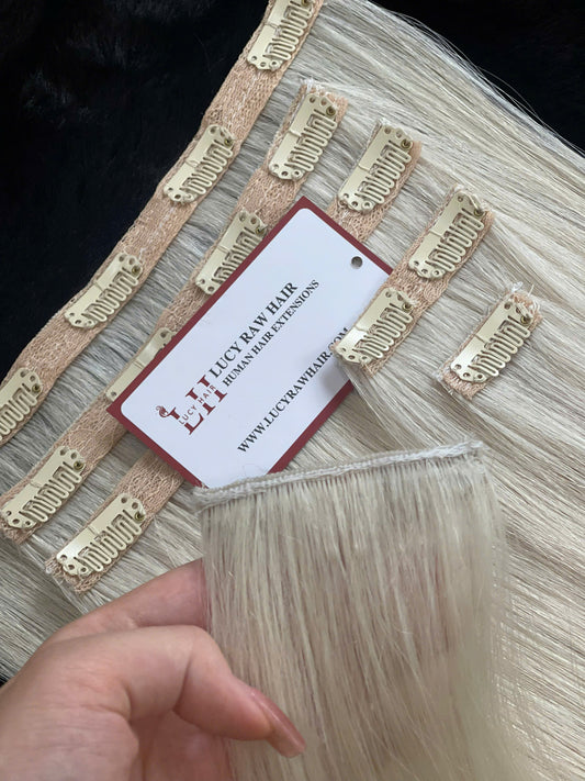 Real Human Hair Clips In Extensions #Pla Color Natural Straight Raw Hair High Quality