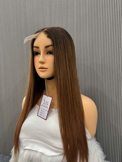 16 Inch Hair Luxury Quality Lace Closure Wigs Ombre Color Natural Straight Straight New Collection 2025