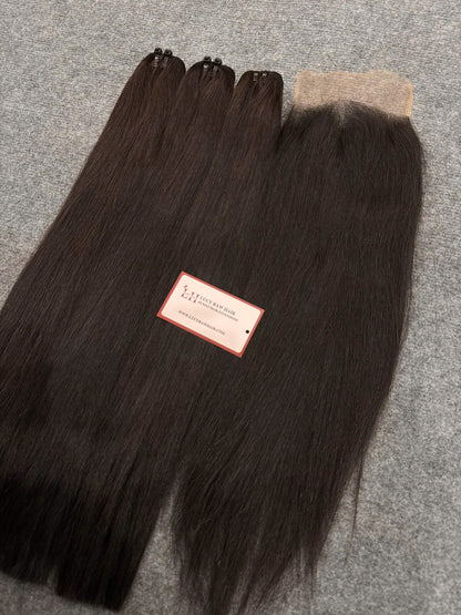 Natural Straight Natural Color Premium Quality With 4x4 HD Lace Closure