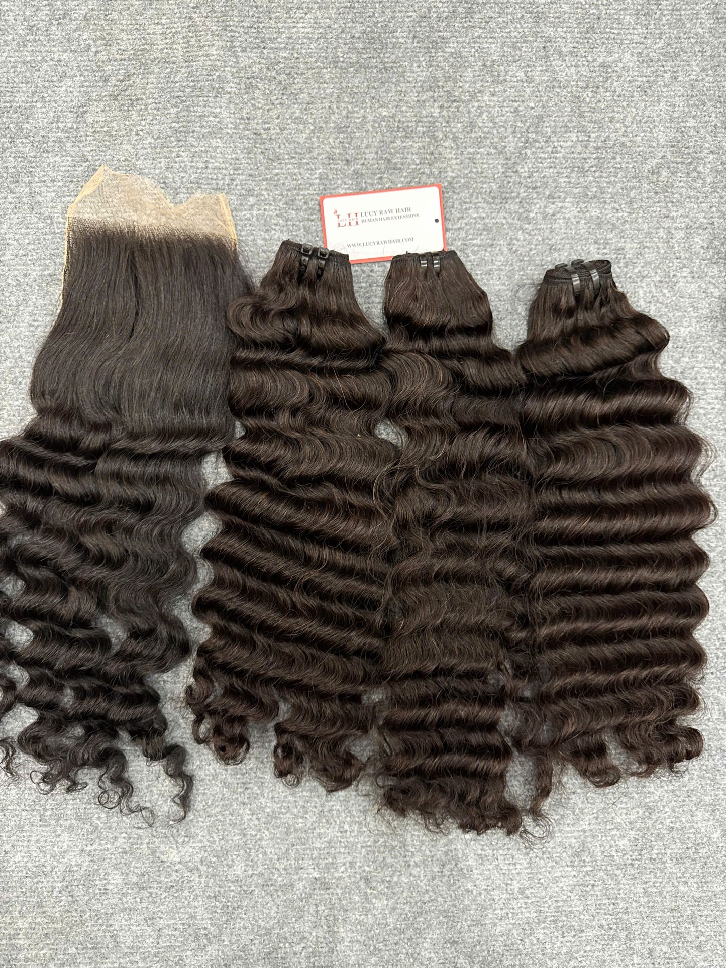 Vietnamese Raw Deep Wave Bundles With 4x4 HD Lace Closure Top Selling