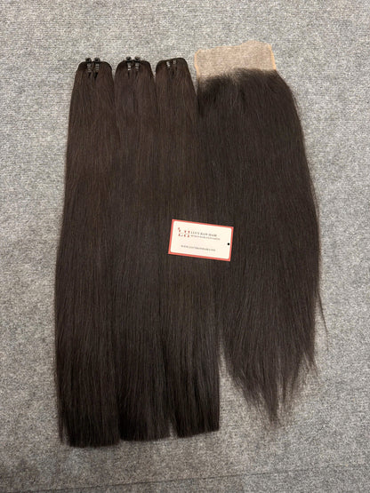 Natural Straight Natural Color Premium Quality With 4x4 HD Lace Closure