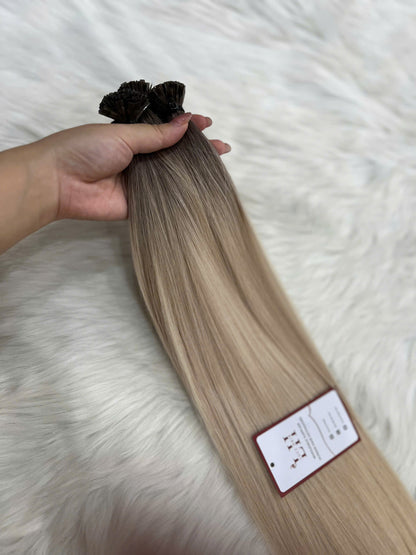 Flat Tip Virgin Hair Extensions Good Quality Super Standard #Ombre Color Natural Straight Human Hair