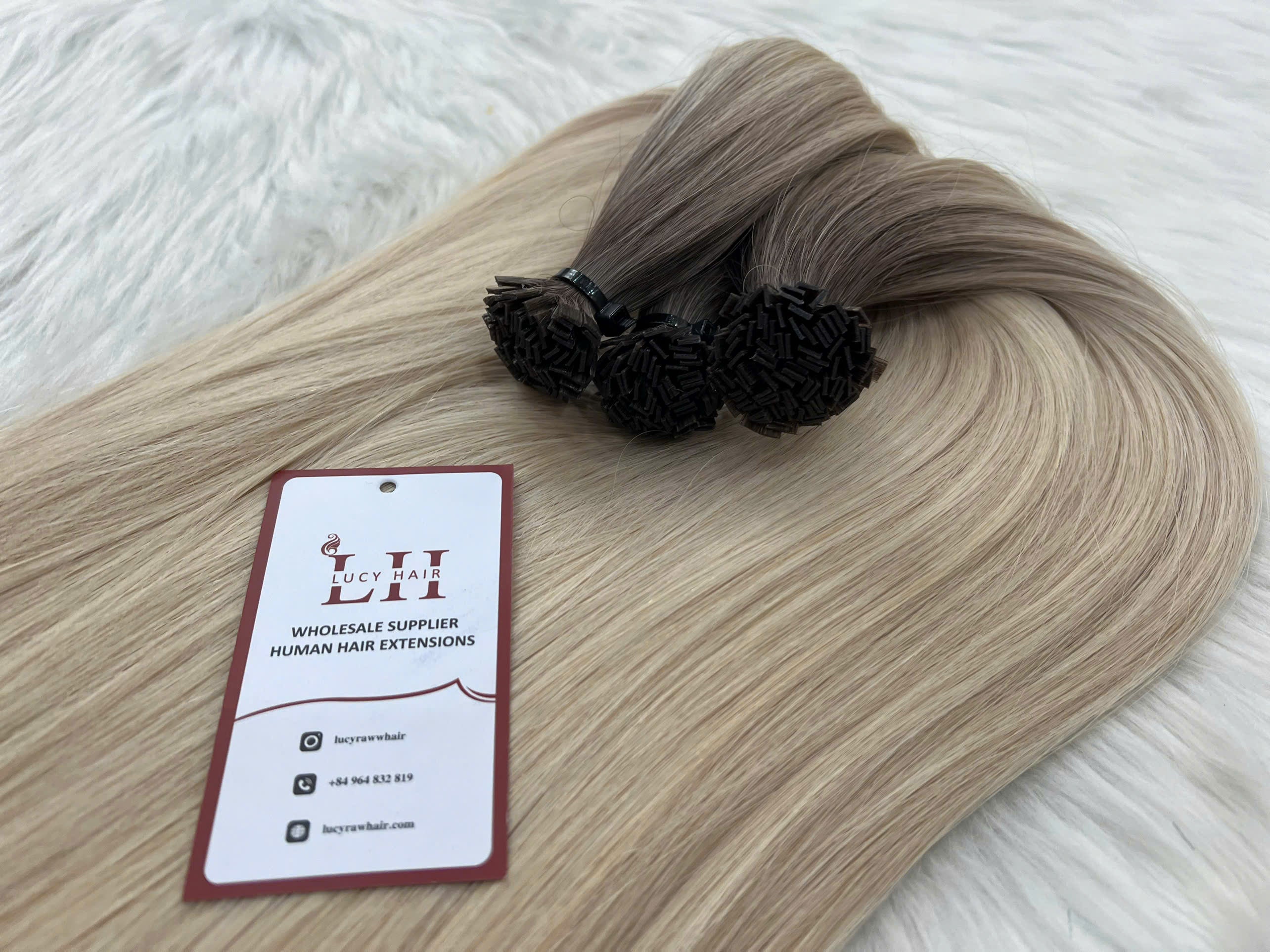 Flat Tip Virgin Hair Extensions Good Quality Super Standard #Ombre Color Natural Straight Human Hair