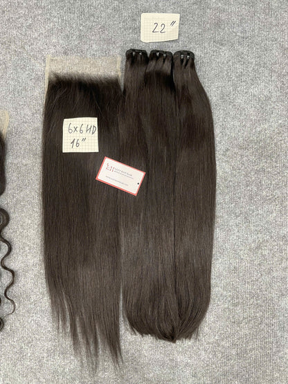 6X6 HD Lace Closure Natural Straight Hair 100% Vietnamese Human Hair