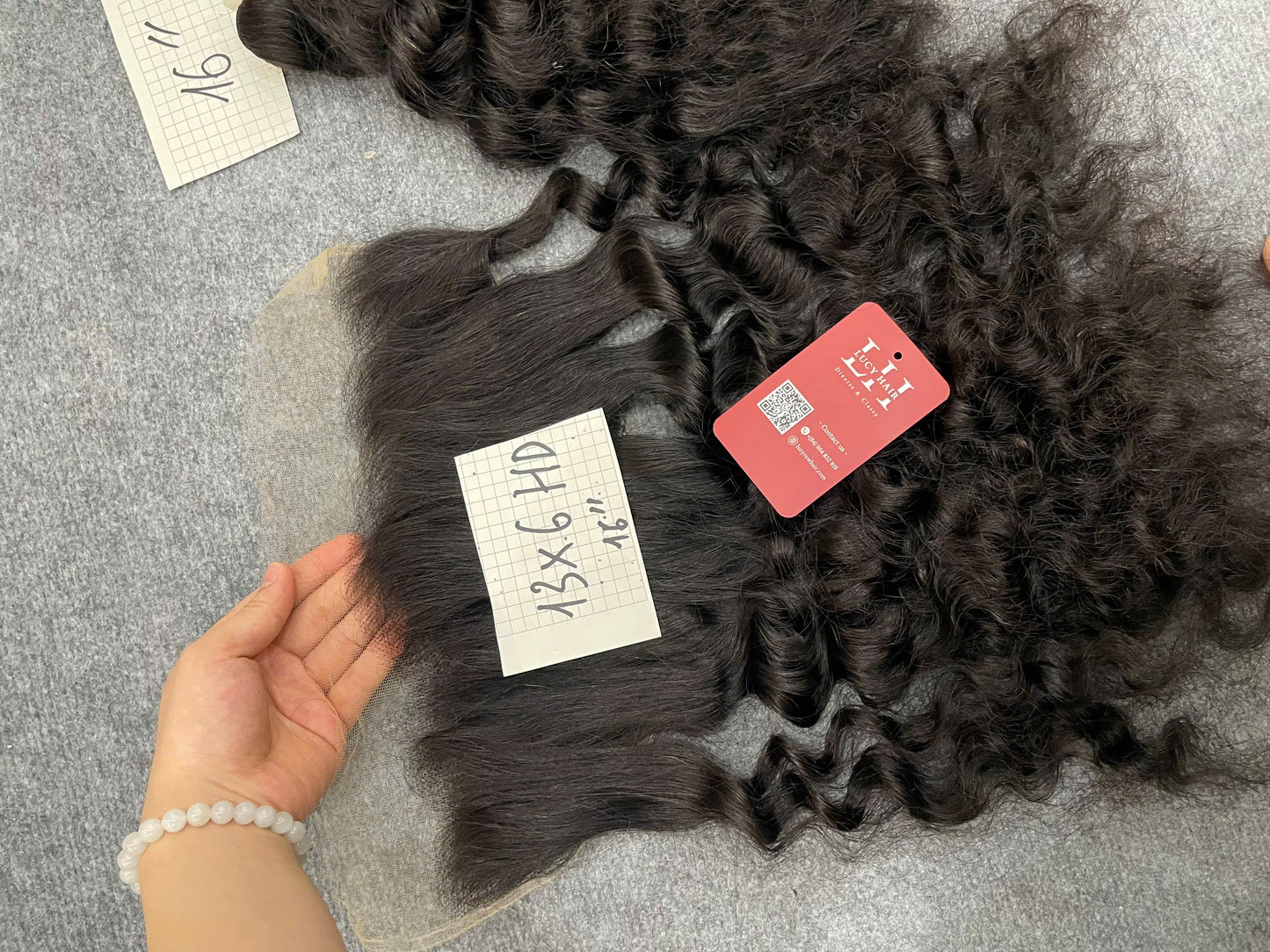 13x6 Lace Frontal Water Curly Human Hair 16 inches 40cm Raw Human Hair Luxury Quality