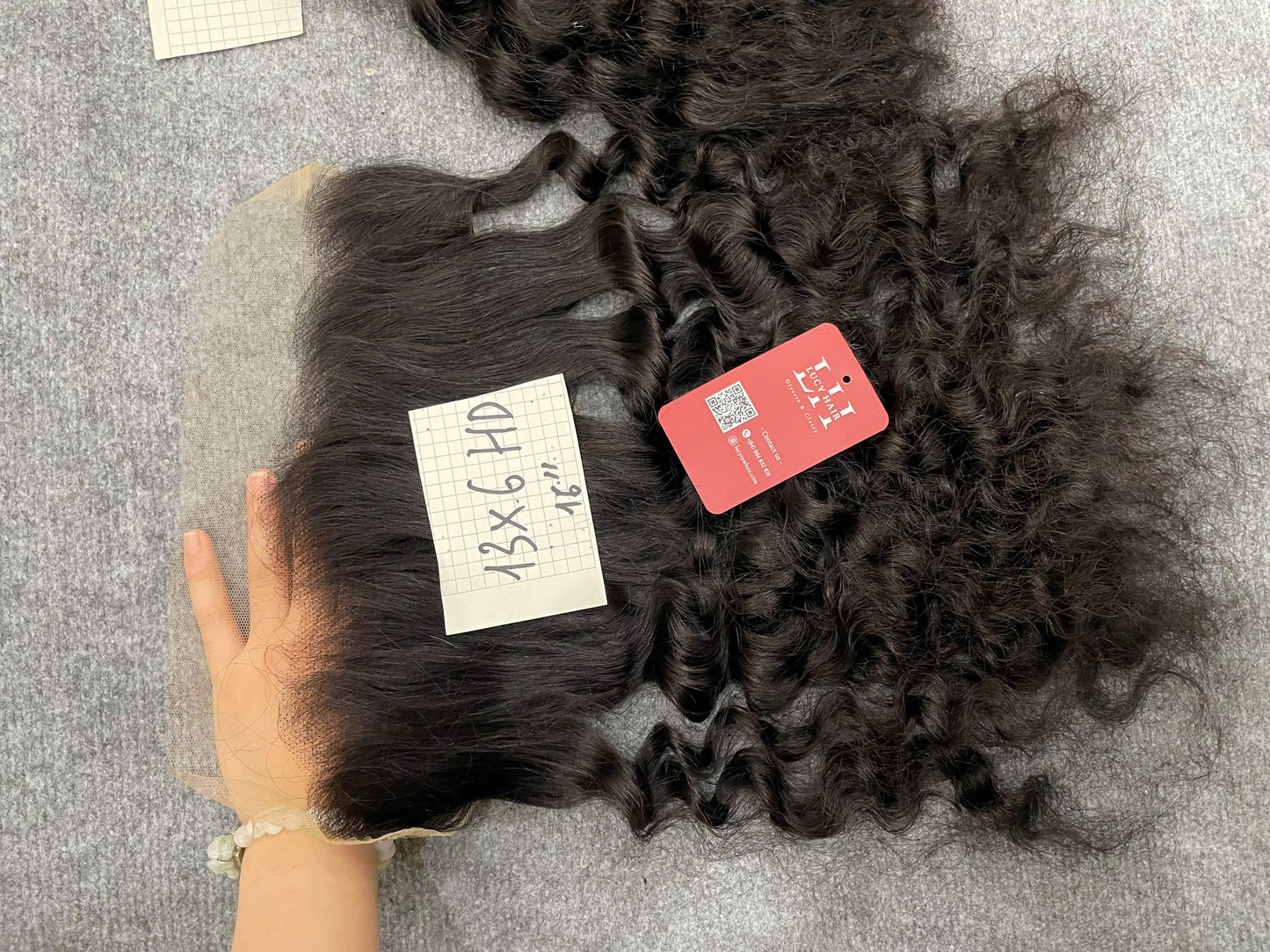 13x6 Lace Frontal Water Curly Human Hair 16 inches 40cm Raw Human Hair Luxury Quality