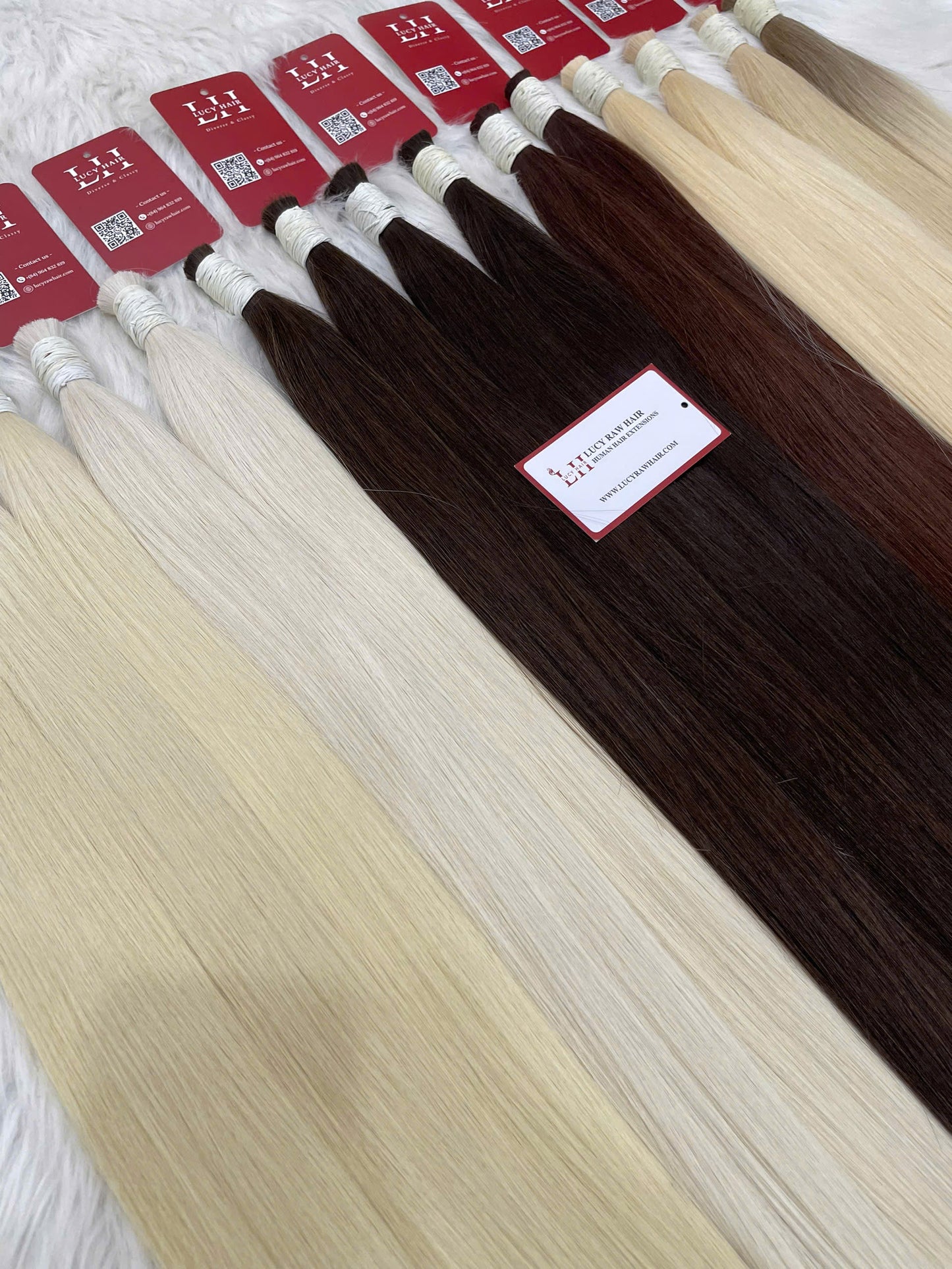 Wholesale Bulk Hair #Pla Color 60cm Natural Straight Human Hair 100% Vietnamese