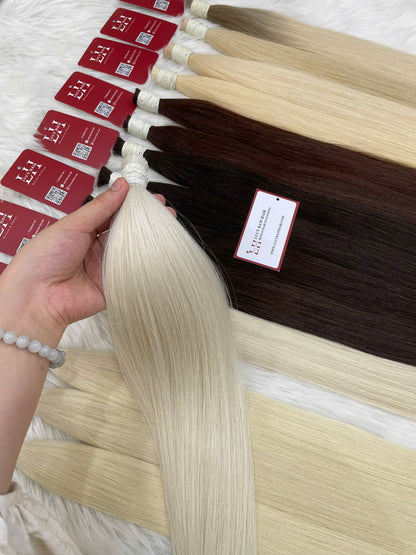 Wholesale Bulk Hair #Pla Color 60cm Natural Straight Human Hair 100% Vietnamese