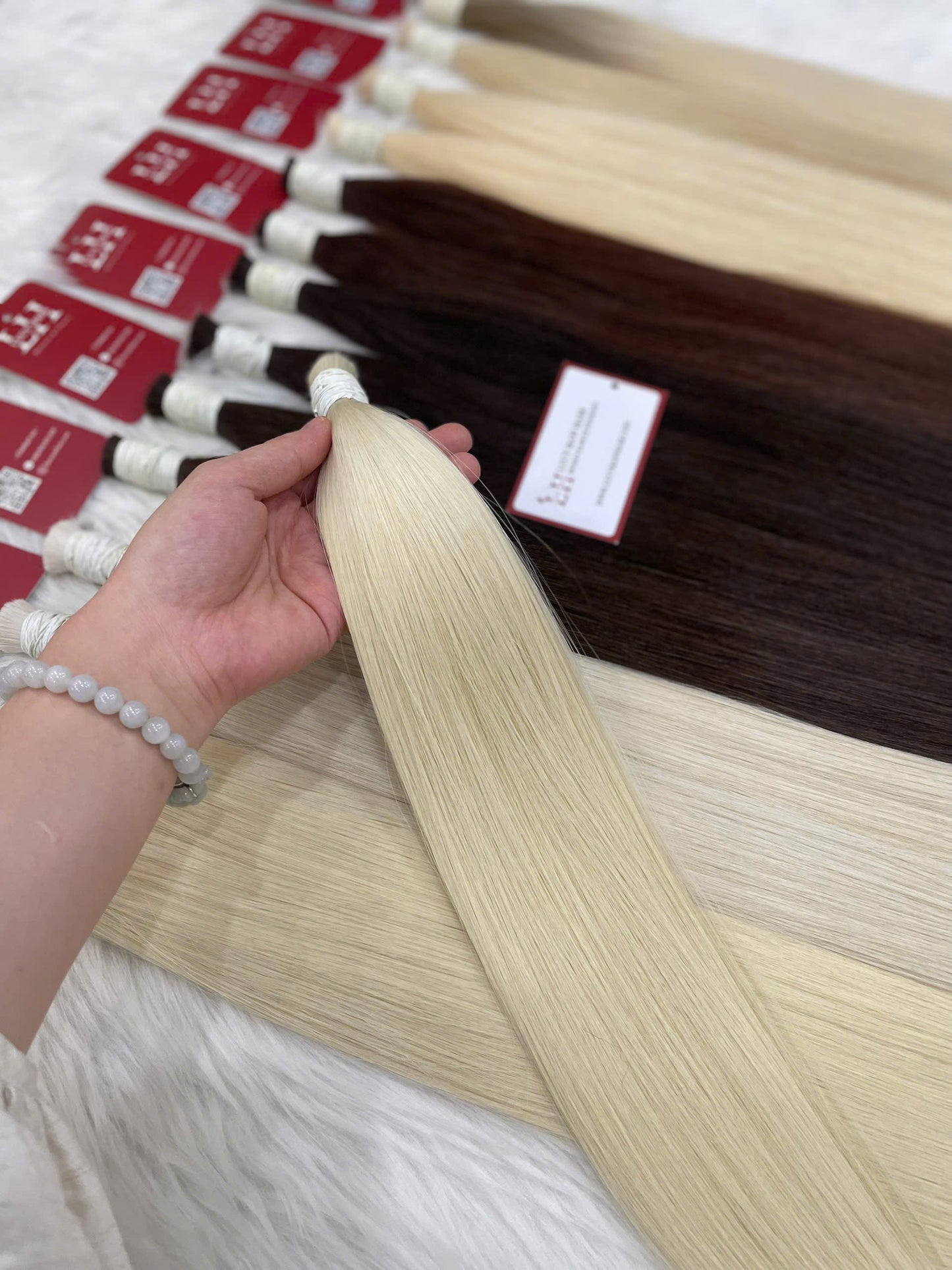 Buy Human Hair In Bulk Double Drawn Hair Bulk #10.1 Color 60 Cm Vietnamese Raw Hair High Quality