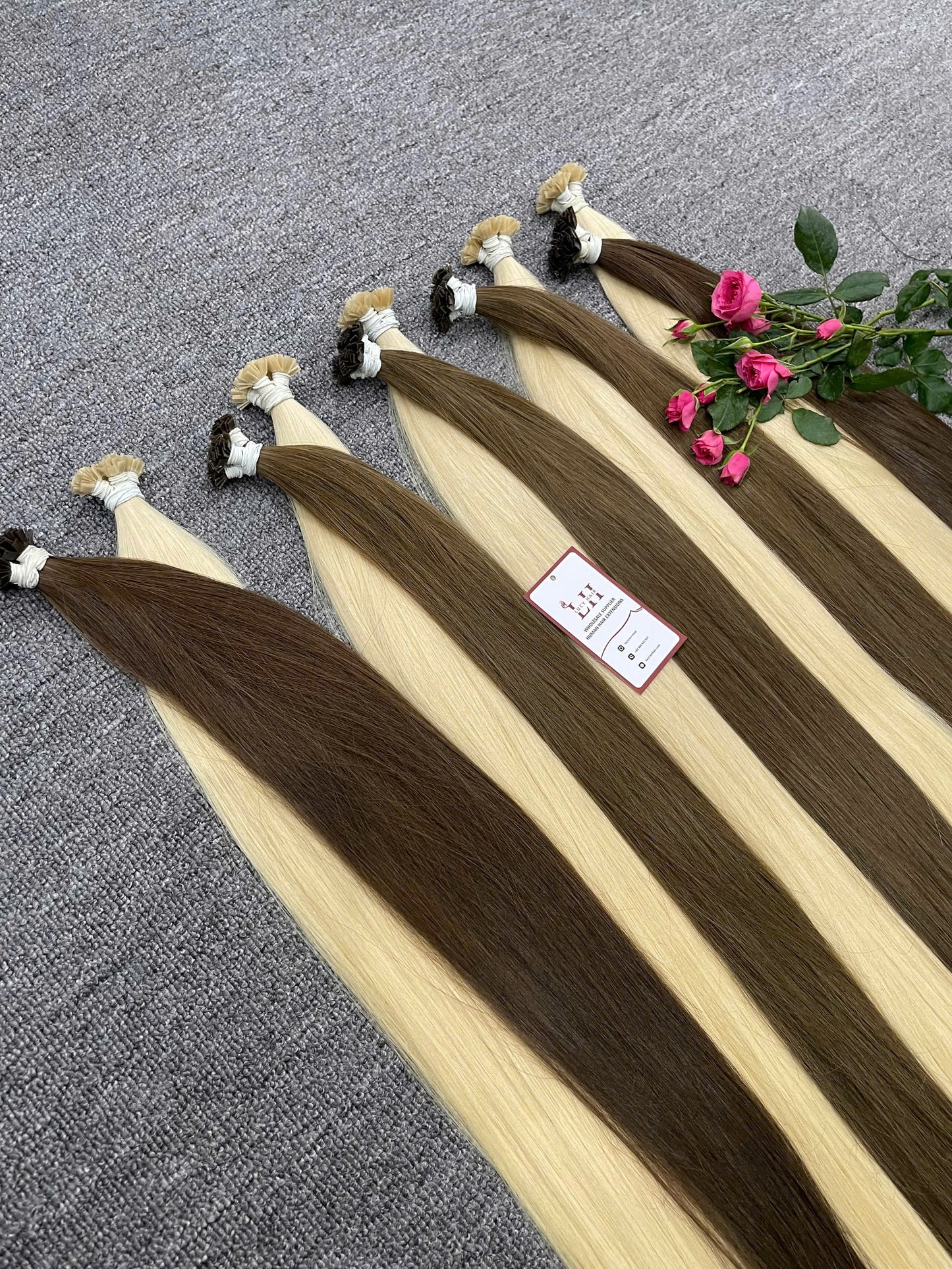 Keratin Flat Tips Straight Human Hair Extensions 100% Unprocessed Vietnamese Human Hair