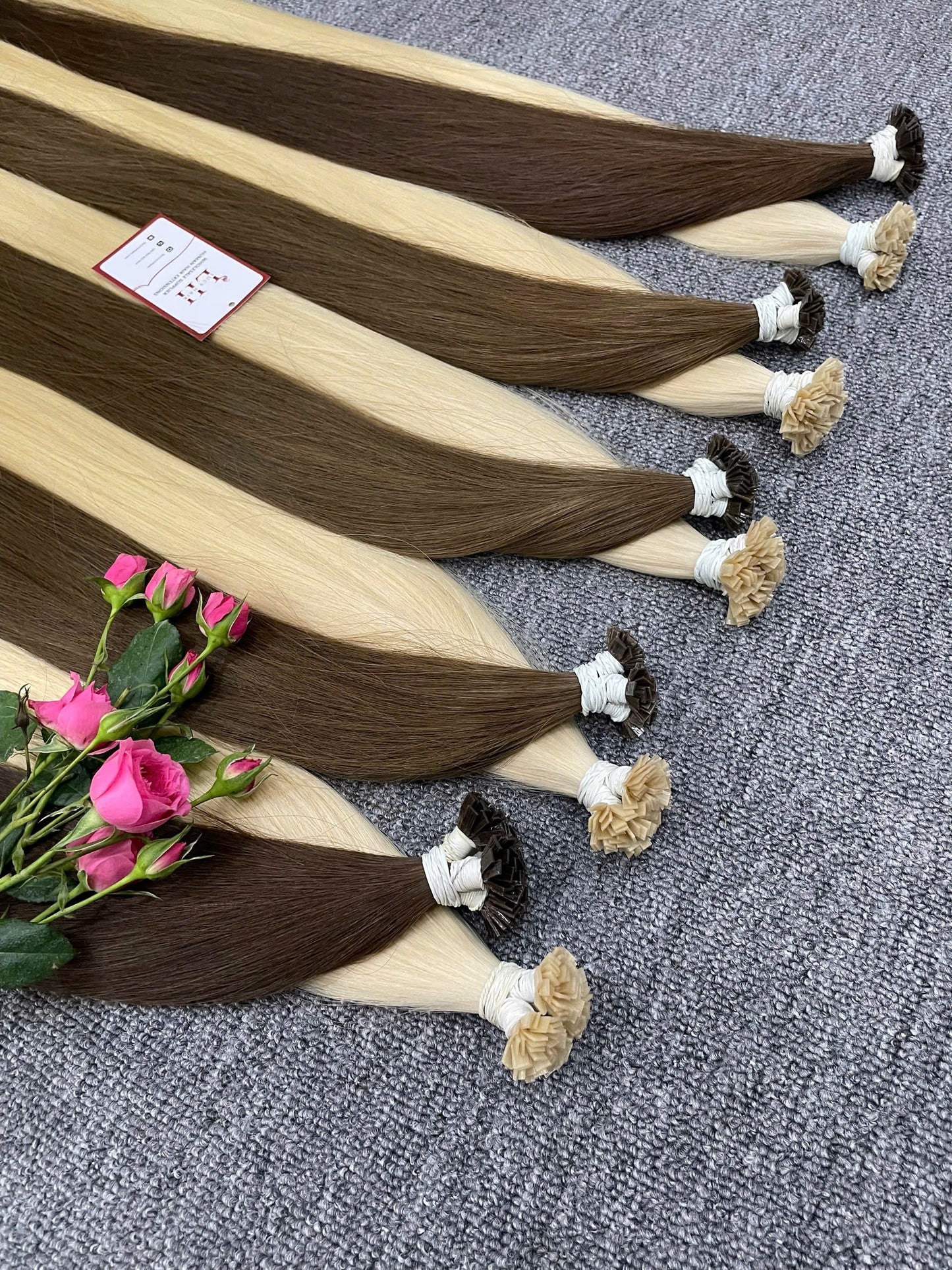 Keratin Flat Tips Straight Human Hair Extensions 100% Unprocessed Vietnamese Human Hair
