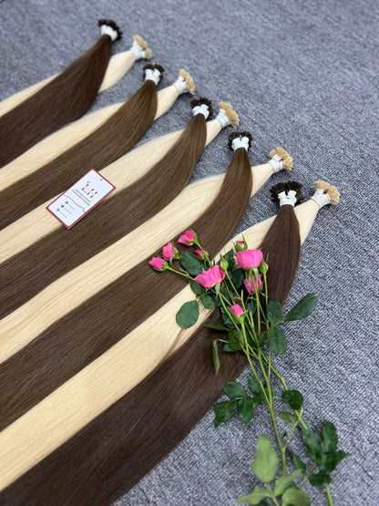 Keratin Flat Tips Straight Human Hair Extensions 100% Unprocessed Vietnamese Human Hair