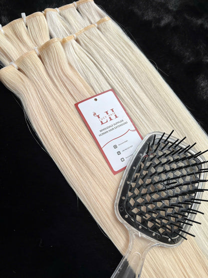 Best Quality Double Drawn Genius Weft #Pla color Hair Extensions Vietnamese Virgin Hair