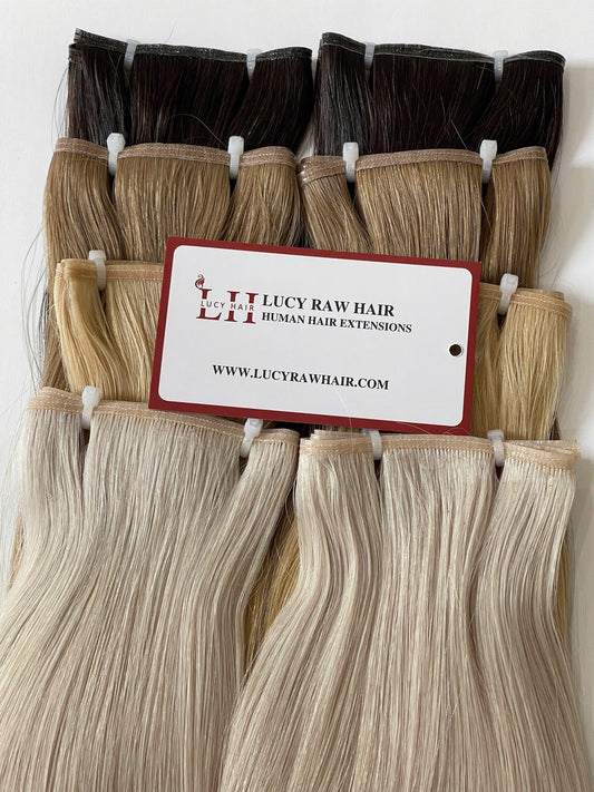Genius Weft Extension Double Drawn Straight Human Hair Extension Raw Hair Best Quality