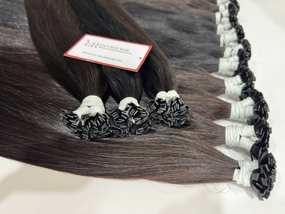 Flat Keratin Hair Extensions Natural Color Vietnamese Virgin Hair For Bleaching Best Seller