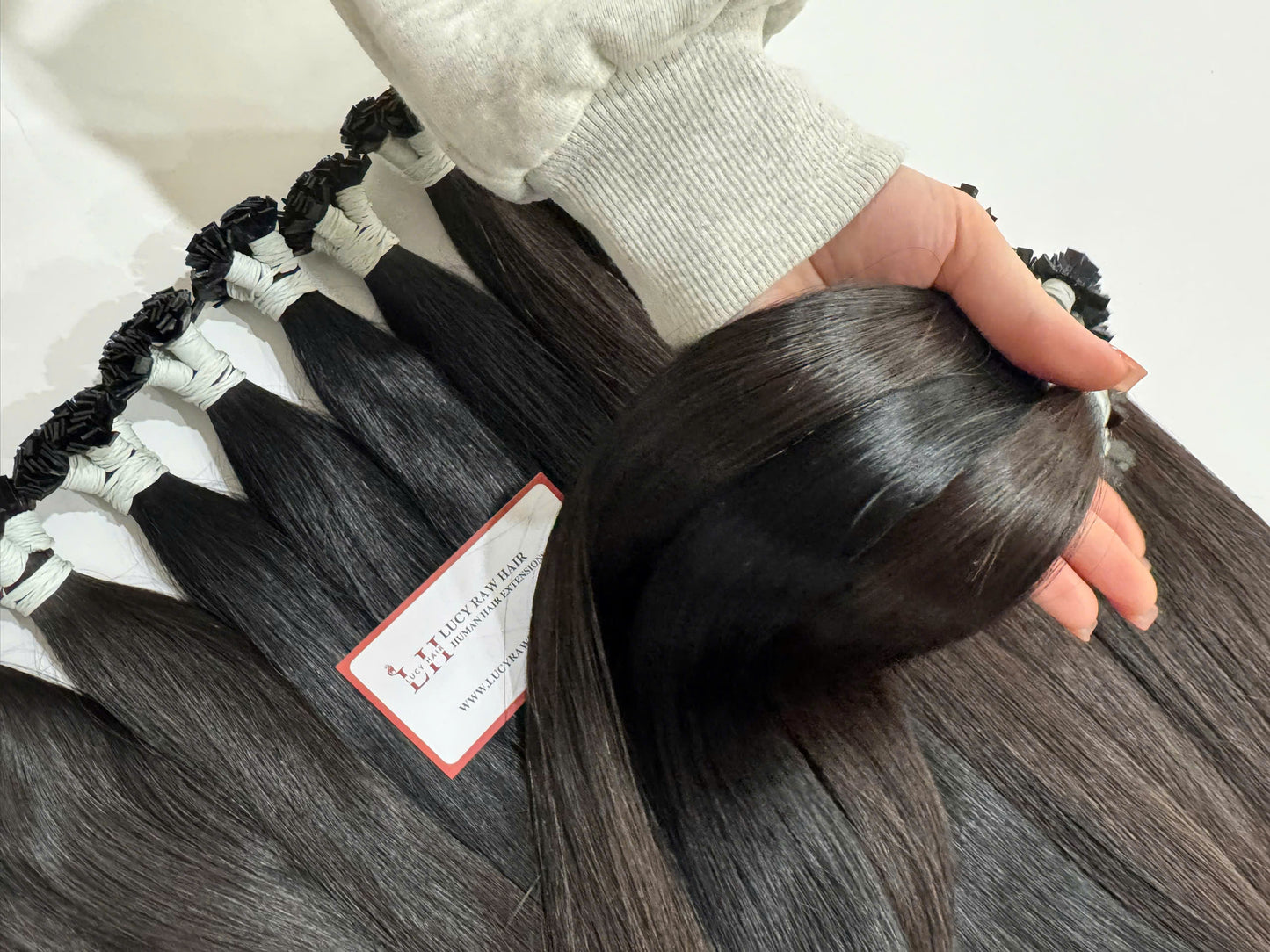 Flat Keratin Hair Extensions Natural Color Vietnamese Virgin Hair For Bleaching Best Seller