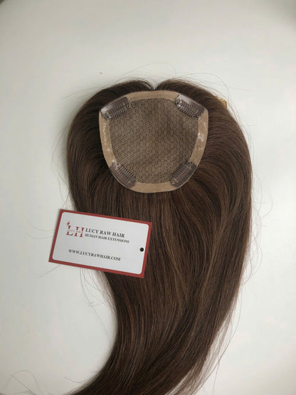 Real Hair Toppers Made PU Lace Topper Women For Thin Hair Vietnamese Raw Hair