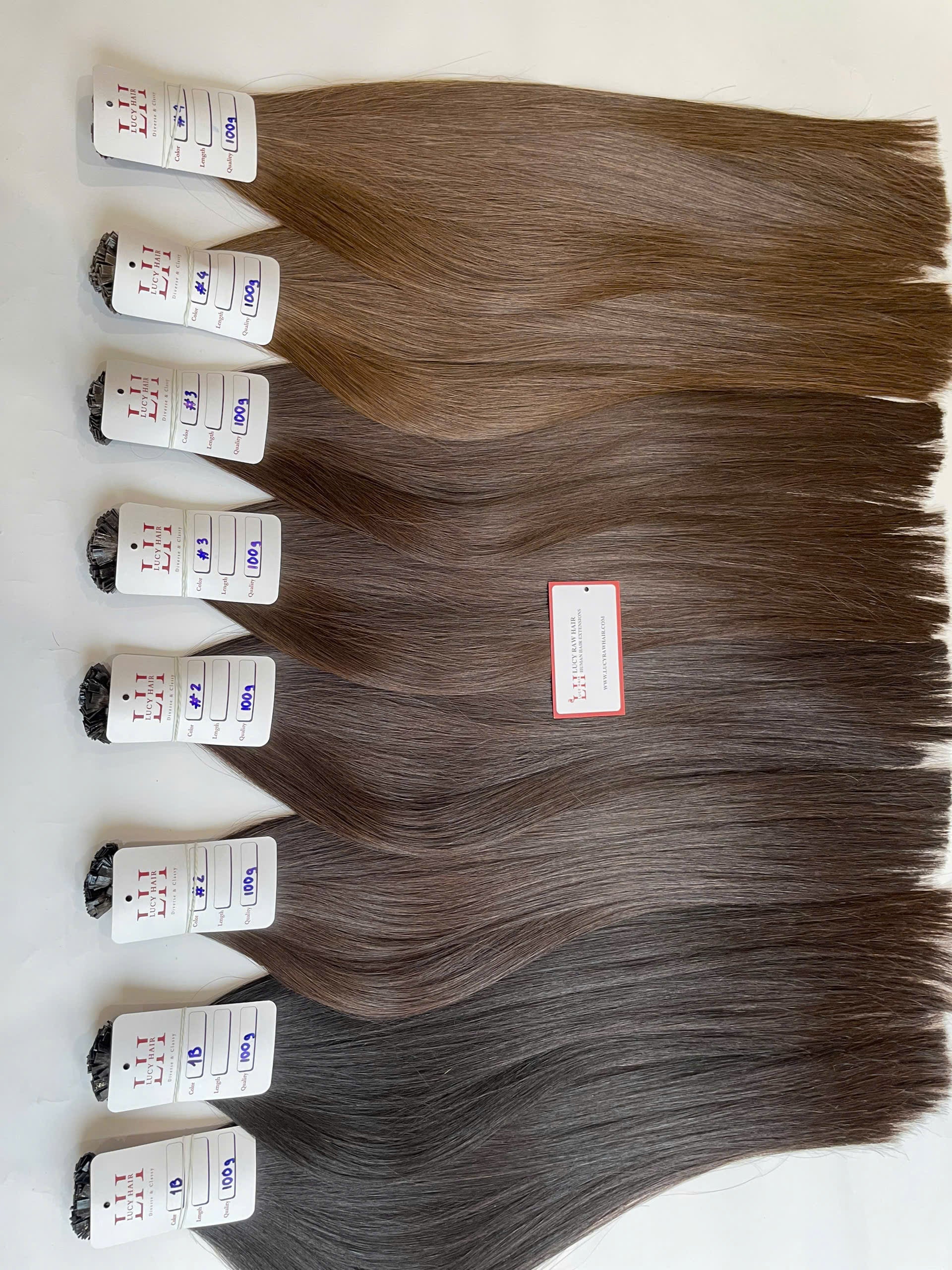 Flat-Tip Beaded Hair Extensions Hot Color #2 Color Super Premium Vietnamese Raw Hair